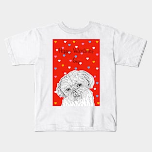 Shih Tzu Valentine's Day Greeting Kids T-Shirt